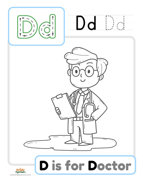 Letter d worksheets d tracing and coloring pages