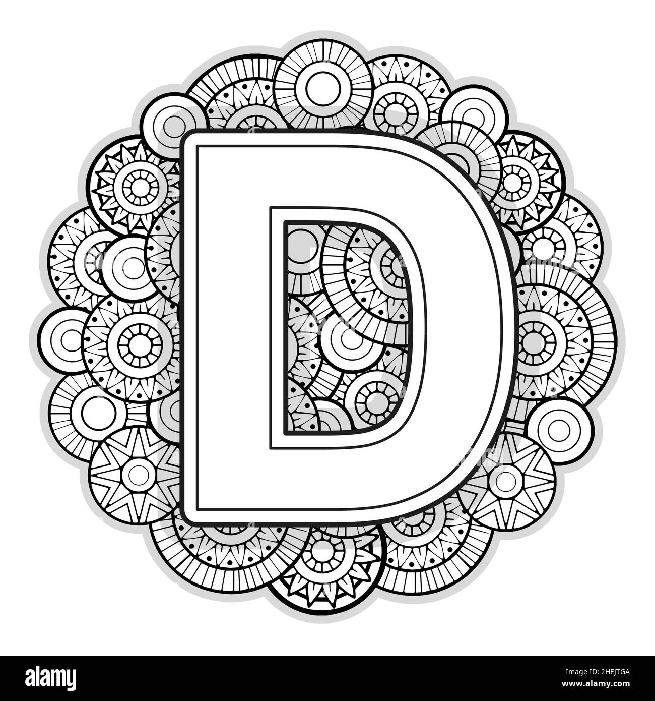 Letter d coloring pages stock vector images