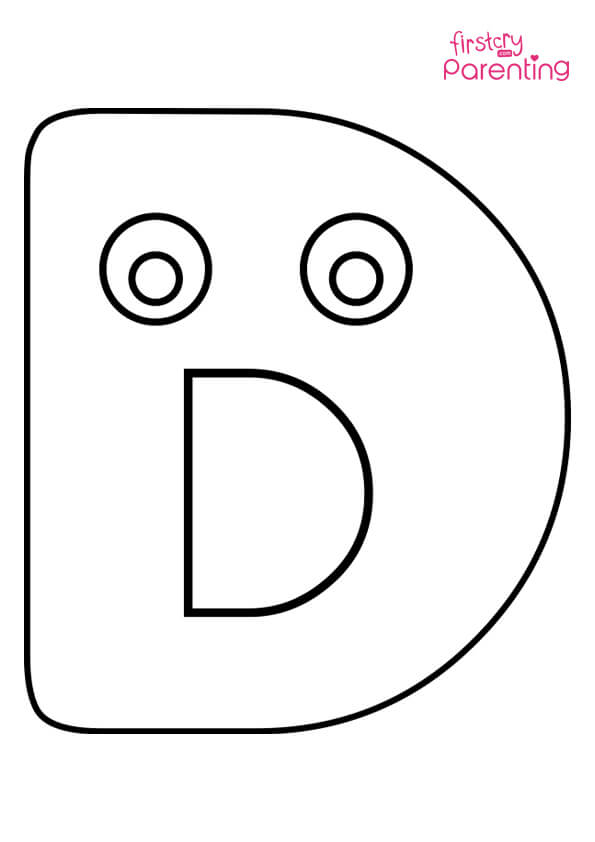 Letter d coloring page for kids