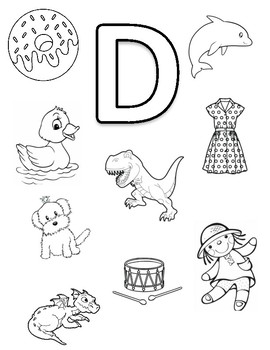 Letter d coloring page by early childhood resource center tpt