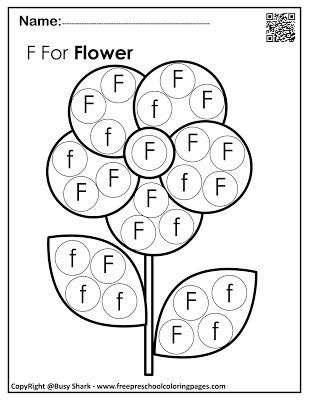 Letter f dot markers free pages dot markers letter f dot letters