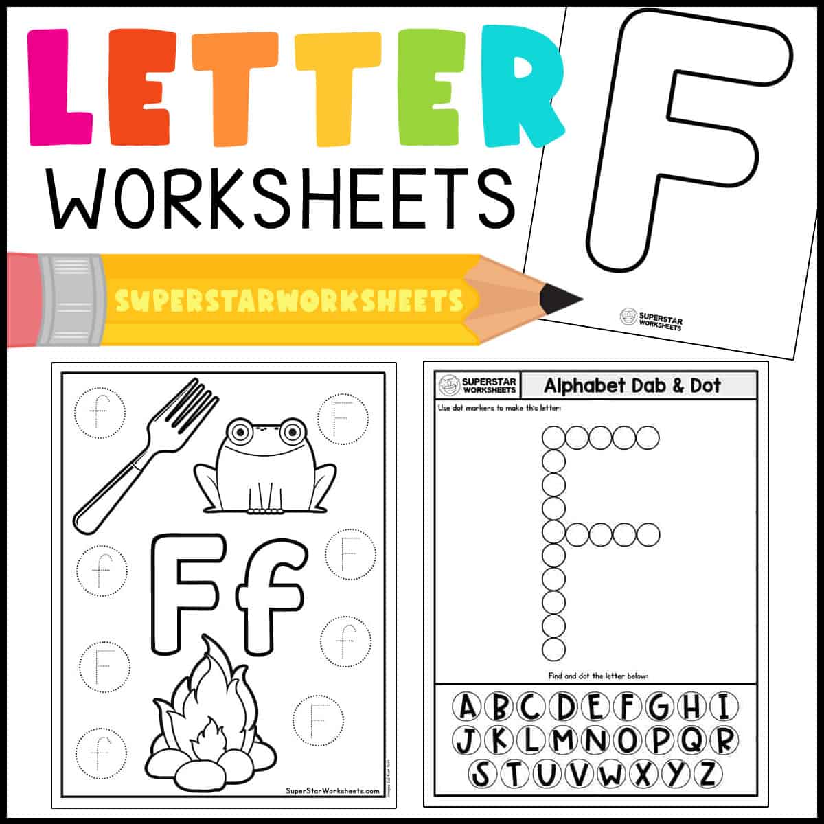 Letter f worksheets