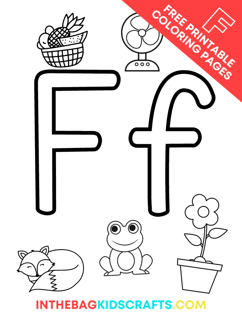 Letter f coloring pages free download â in the bag kids crafts