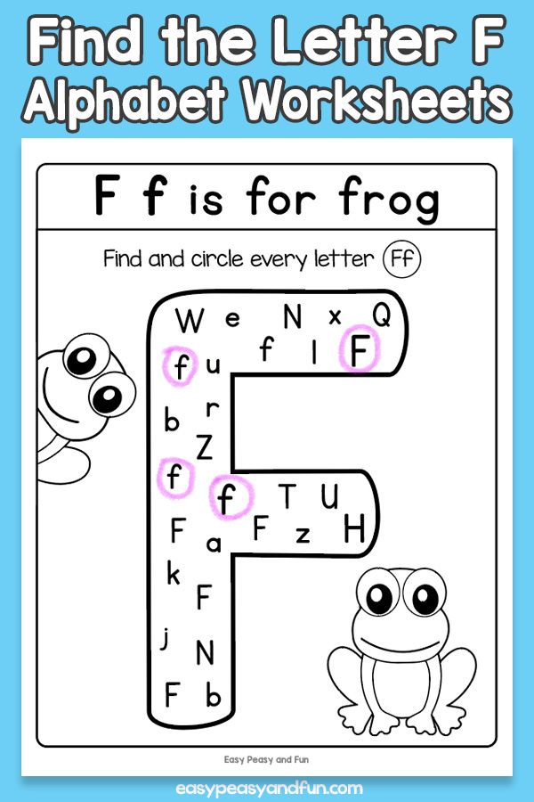 Find the letter f worksheets â easy peasy and fun hip