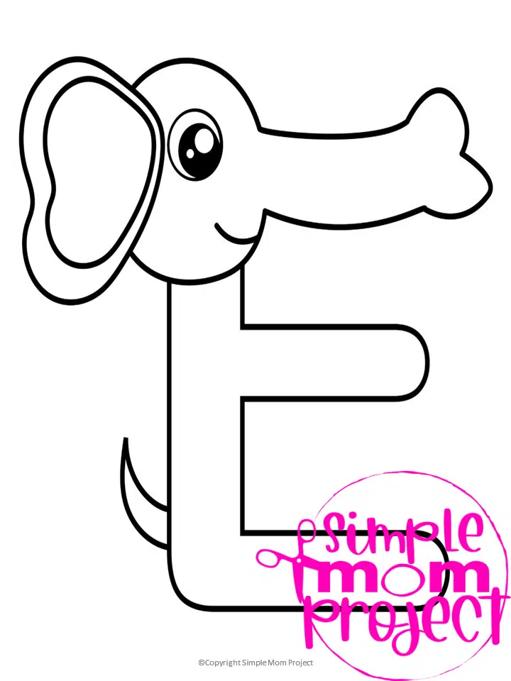 Free printable letter e coloring page â simple mom project