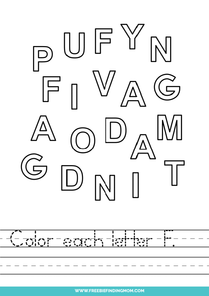 Words that start with f letter f worksheets