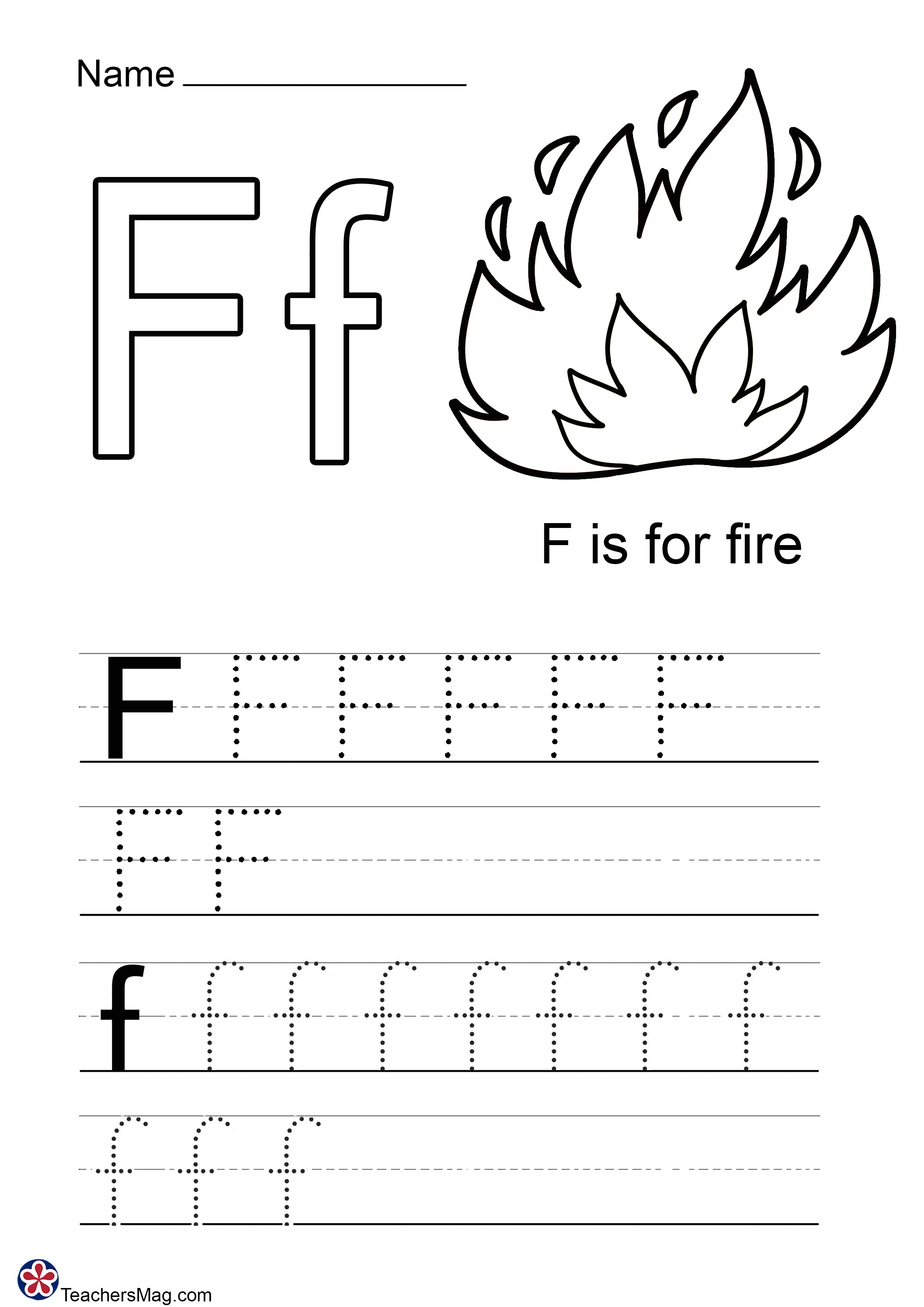 Letter f worksheets for preschoolers