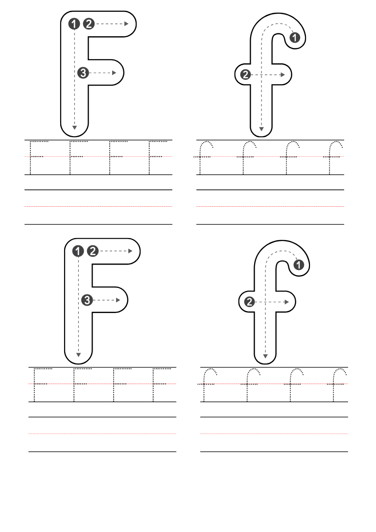 Free letter f coloring pages printable pdf