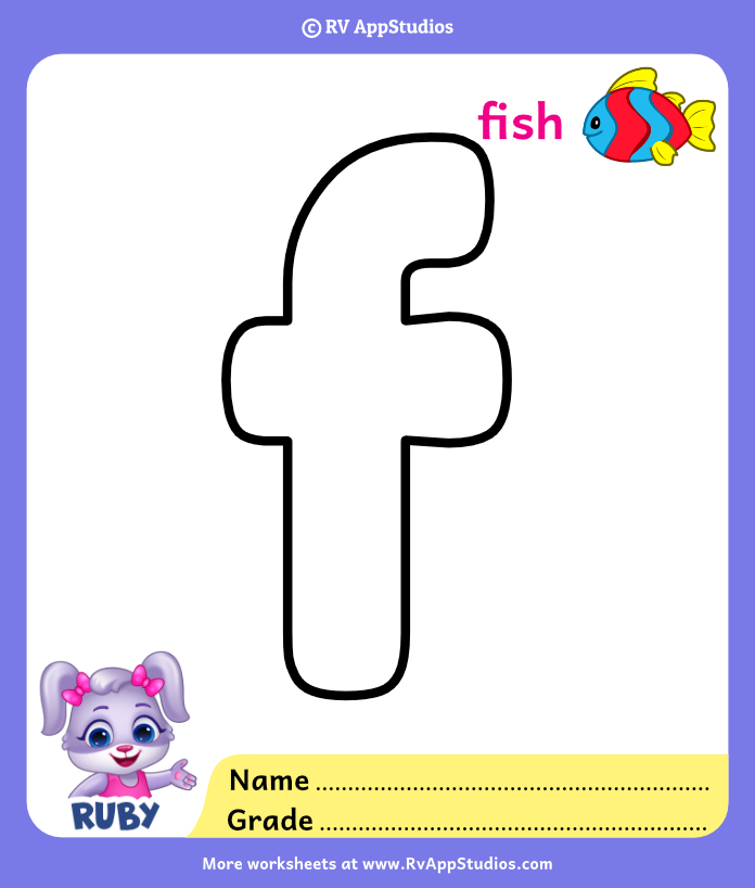 Alphabet f coloring pages