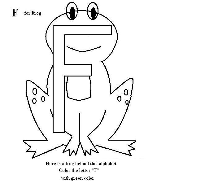 Letter f coloring printable page for kids