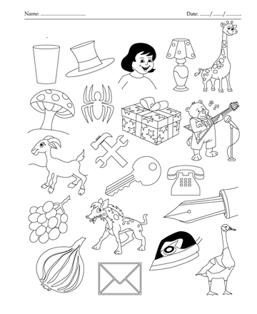 Color the picture which start with letter g printable coloring worksheet