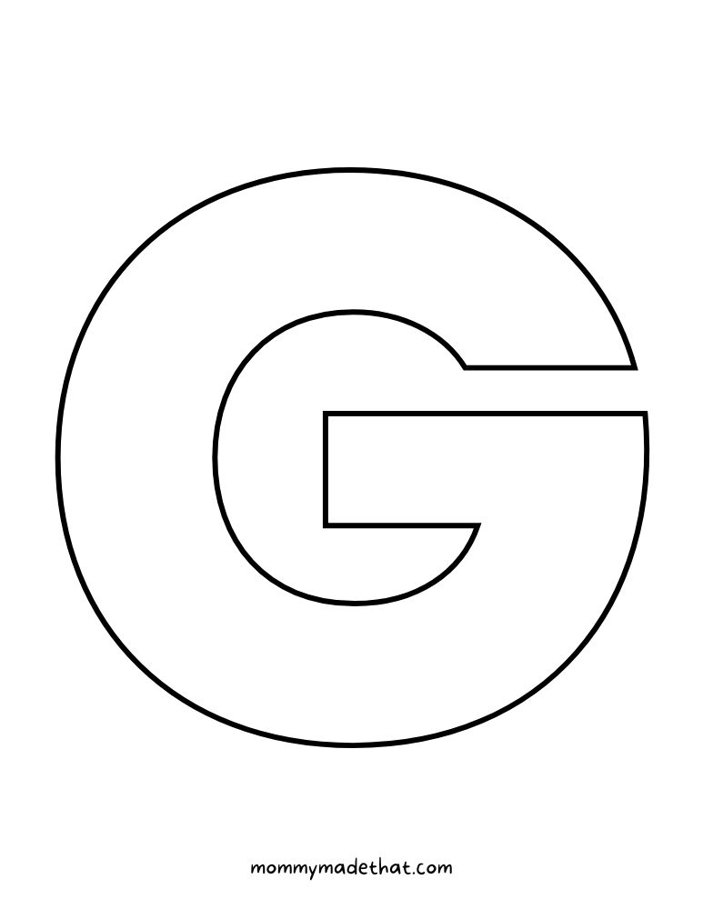 Printable letter g free templates outlines