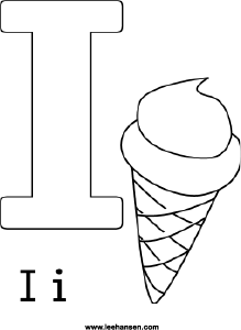 Letter i alphabet coloring page ice cream picture alphabet coloring pages free printable alphabet letters alphabet coloring