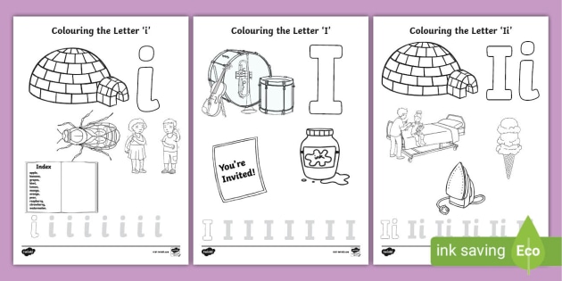 Letter i coloring pages teacher