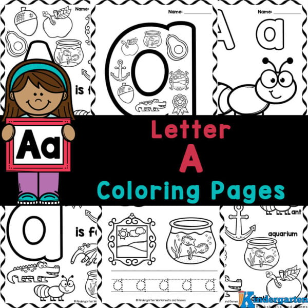 Free printable letter a coloring sheet pages for kids