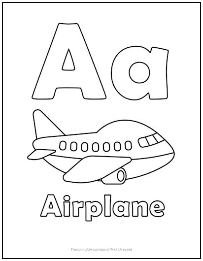 Alphabet letter âaâ coloring page print it free