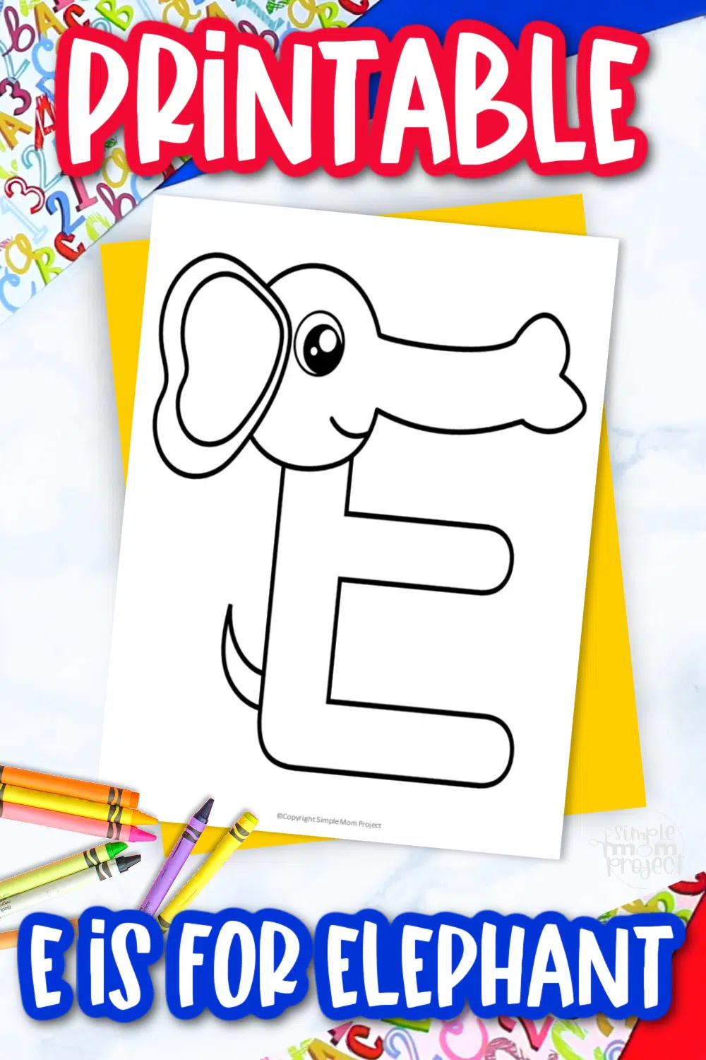 Free printable letter e coloring page â simple mom project