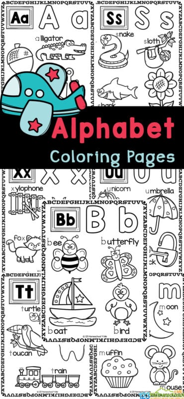 Free alphabet letter coloring pages