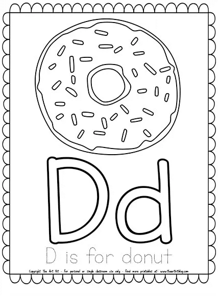 Letter d coloring page free homeschool deals