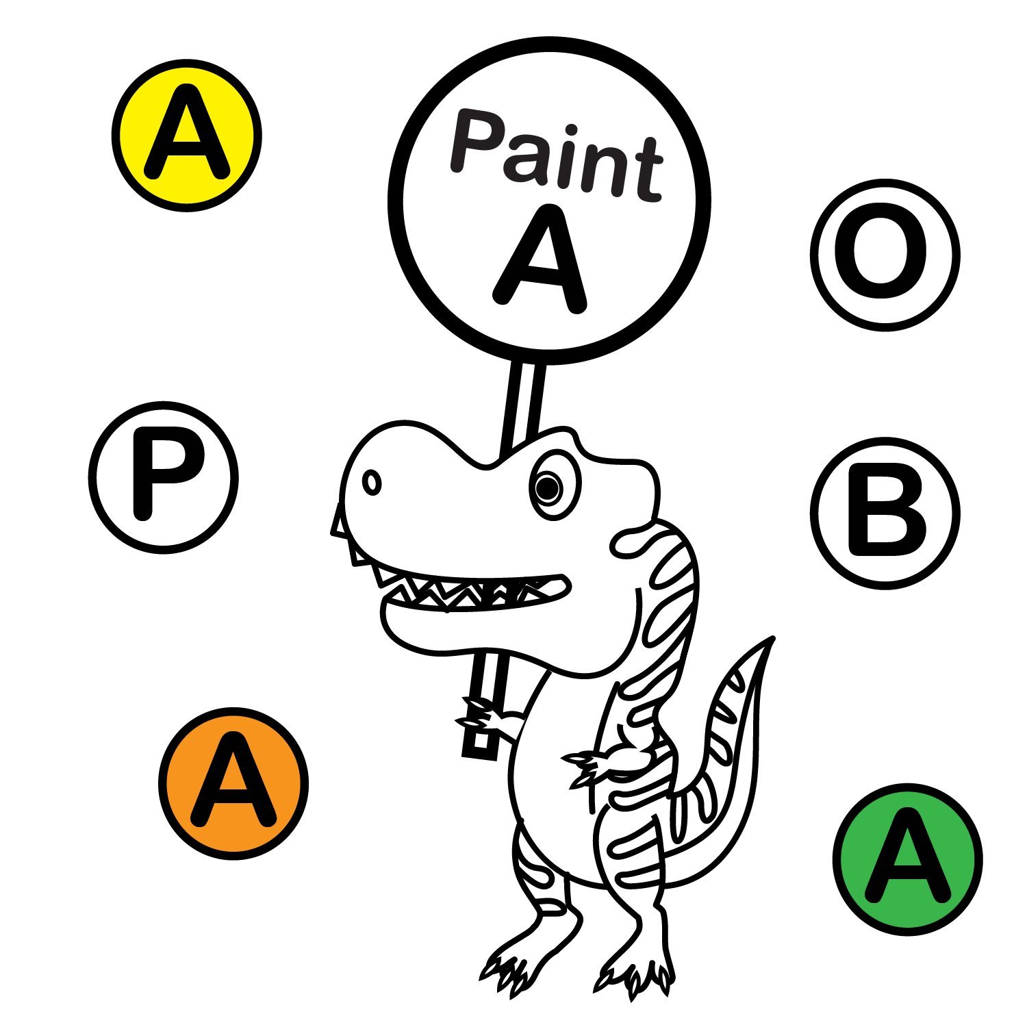 Dinosaur find a dot abc free coloring pages