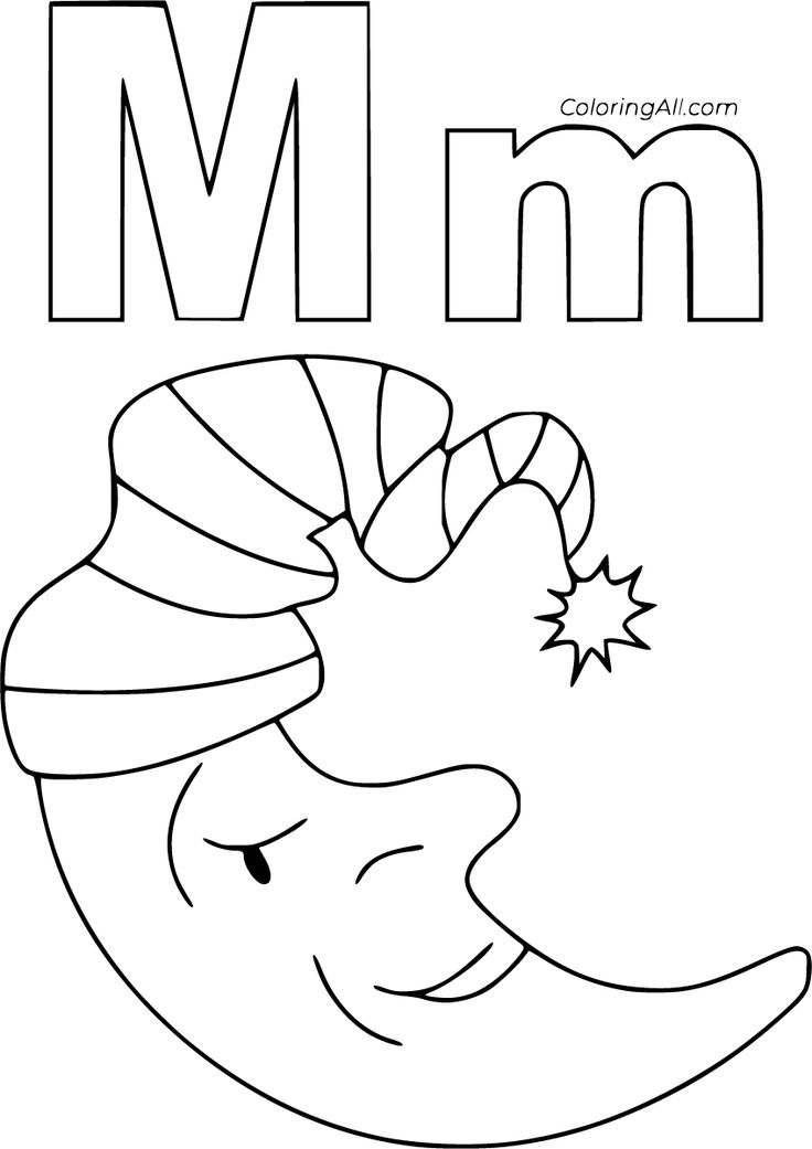 Letter m coloring pages coloring pages free printable alphabet letters alphabet coloring pages