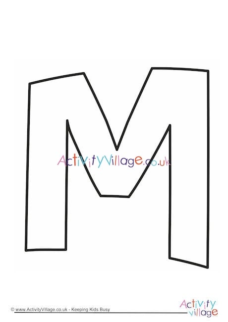 Letter template upper case m quirky