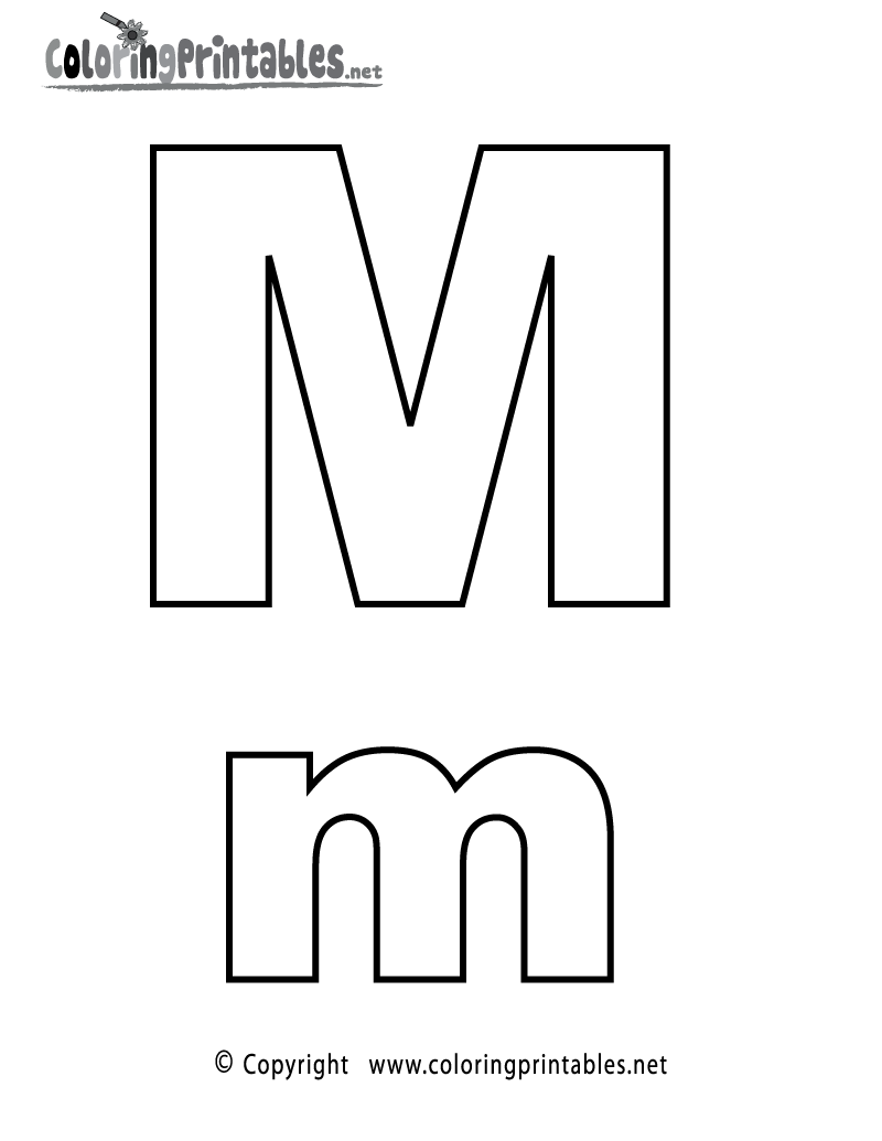 Alphabet letter m coloring page
