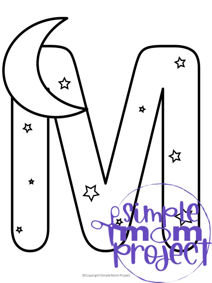 Free printable letter m coloring page â simple mom project