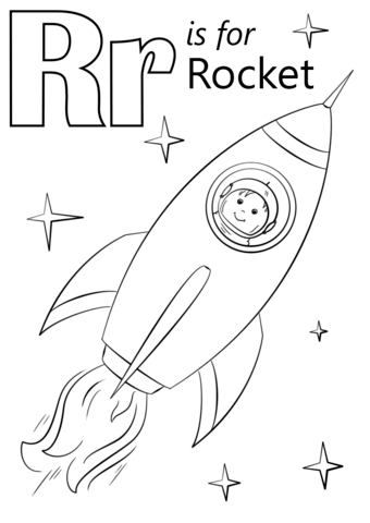 Letter r is for rocket coloring page free printable coloring pages