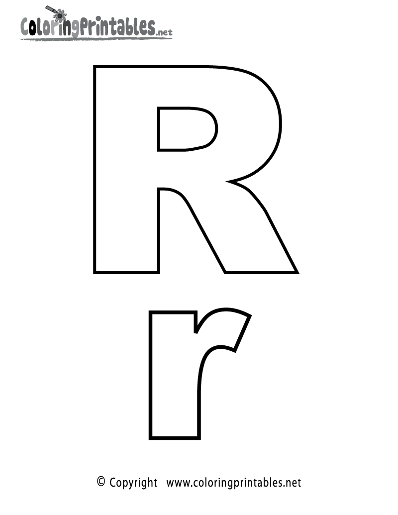 Alphabet letter r coloring page