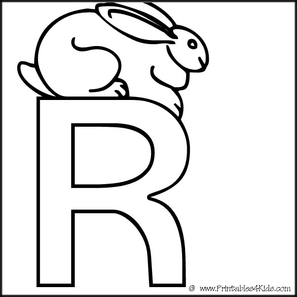 Alphabet coloring page letter r rabbit â printables for kids â free word search puzzles coloring pages and other activities