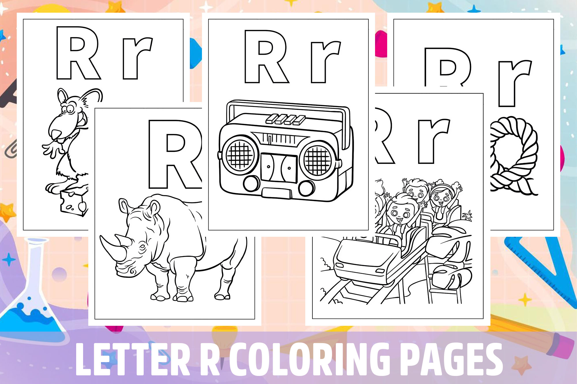 Letter r coloring pages for kids girls boys teens birthday school activity made by teachers