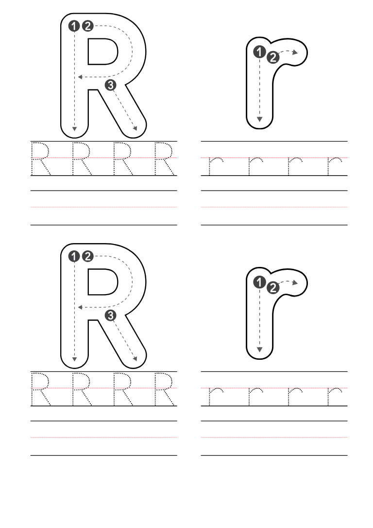 Free letter r coloring pages printable pdf
