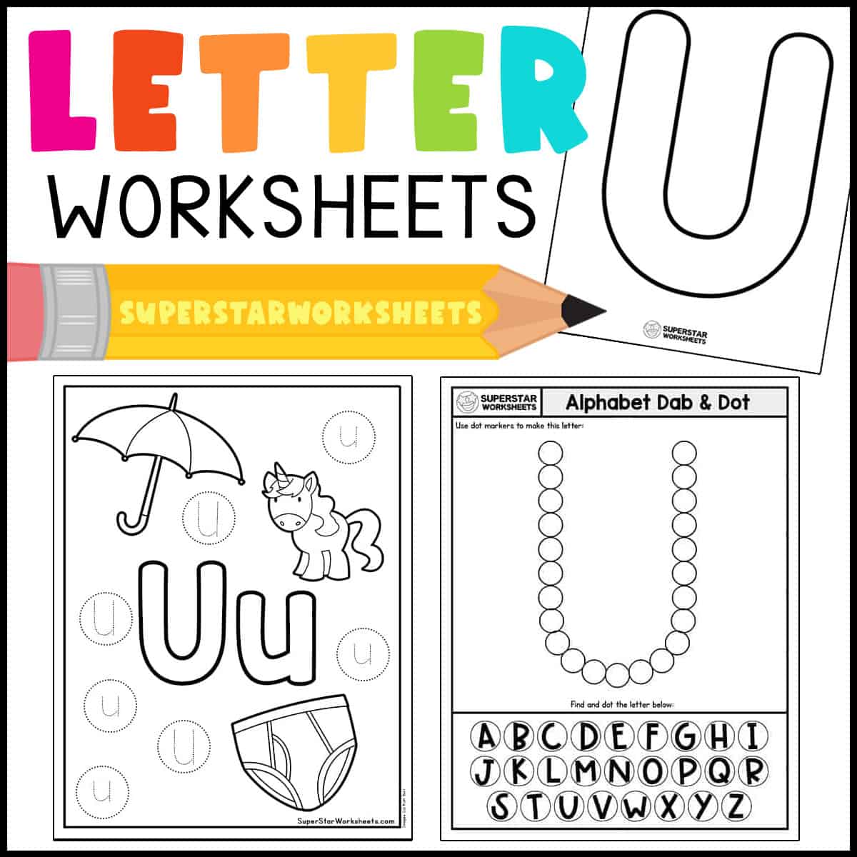 Letter u worksheets