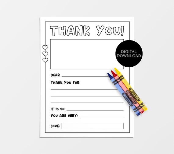 Kids thank you letter template kids thank you letter fill