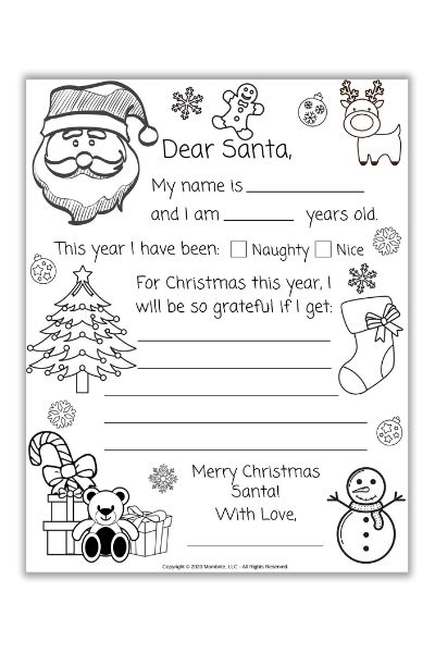 Dear santa letter coloring page dear santa letter santa coloring pages dear santa