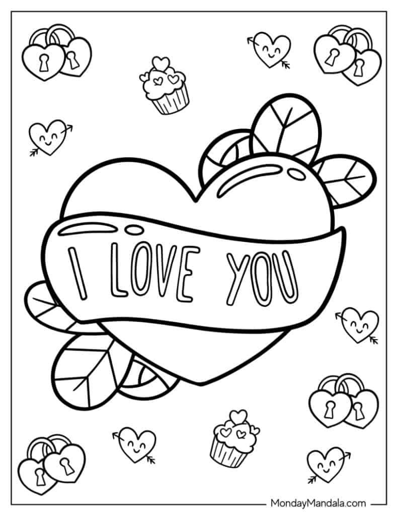 I love you coloring pages free pdf printables