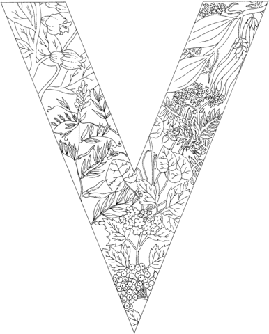 Letter v with plants coloring page from english alphabet with plants category sâ alphabet coloring pages printable coloring pages free printable coloring pages