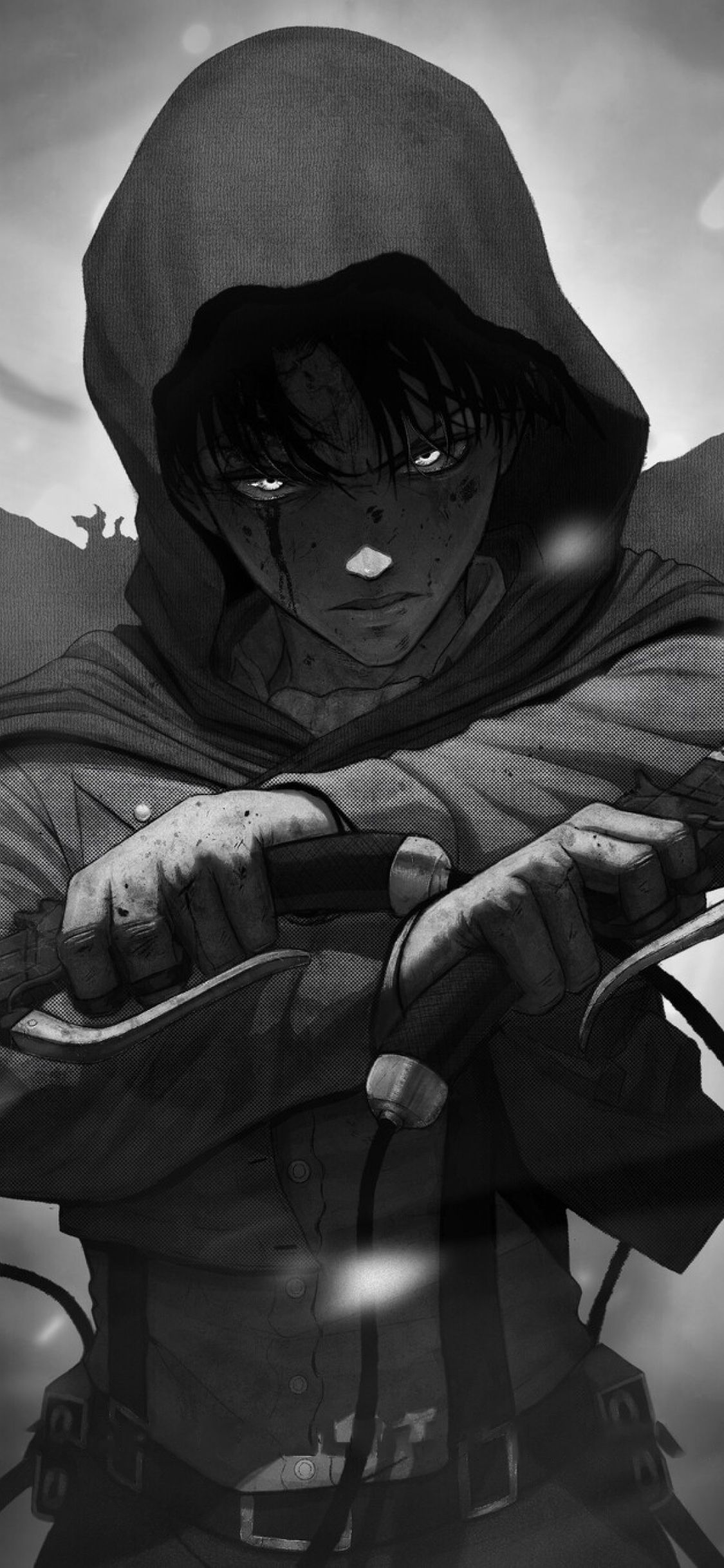 X levi ackerman monochrome iphone xsiphone iphone x wallpaper hd anime k wallpapers images photos and background