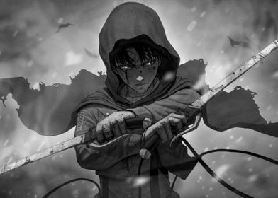 Levi attack on titan poster by bee graphics displate anime wallpaper x cool anime wallpapers hd anime wallpapers