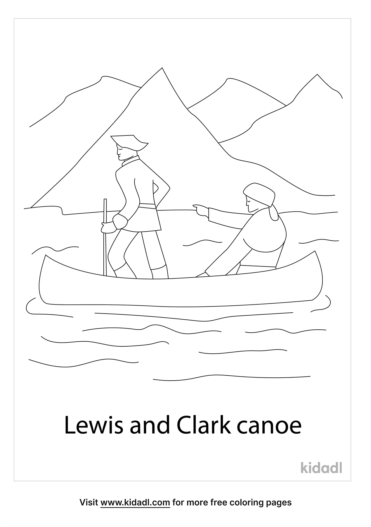 Free lewis and clark canoe coloring page coloring page printables