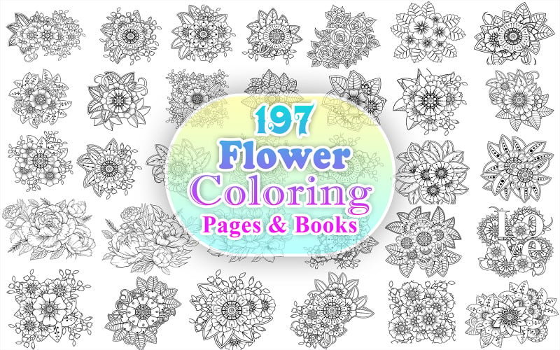 Dibujos para colorear de flores libro para colorear de flores