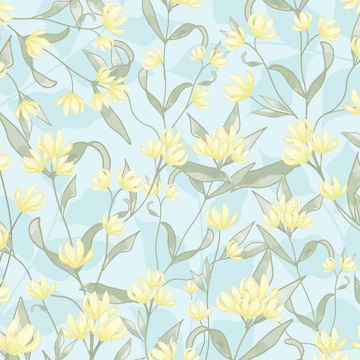 Premium vector yellow flower on light blue background