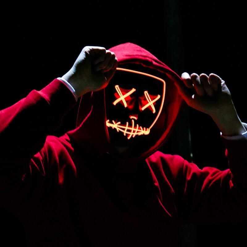 Halloween led light up mask best face mask neon wallpaper light in the dark