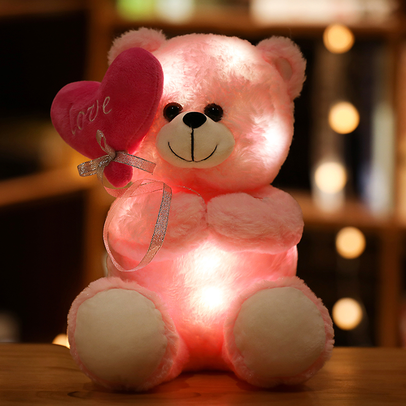 Valentines day gift led light up teddy bear plush stuffed toy glowing plush teddy bear