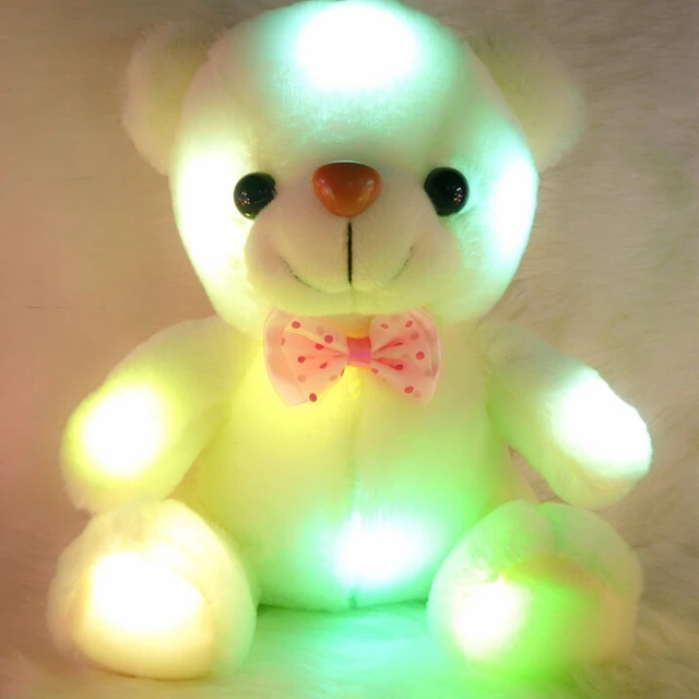 C colorful glowing luinous plush baby toys lighting stuffed bear teddy bear lovely gifts for kids