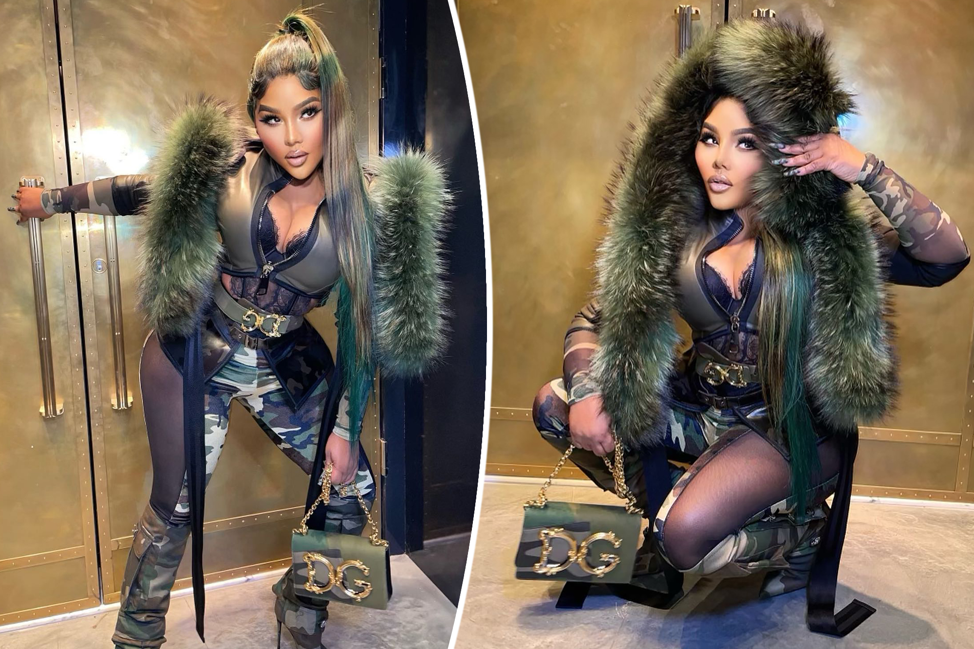 Lil kim let her high as fâk friend style her in camo