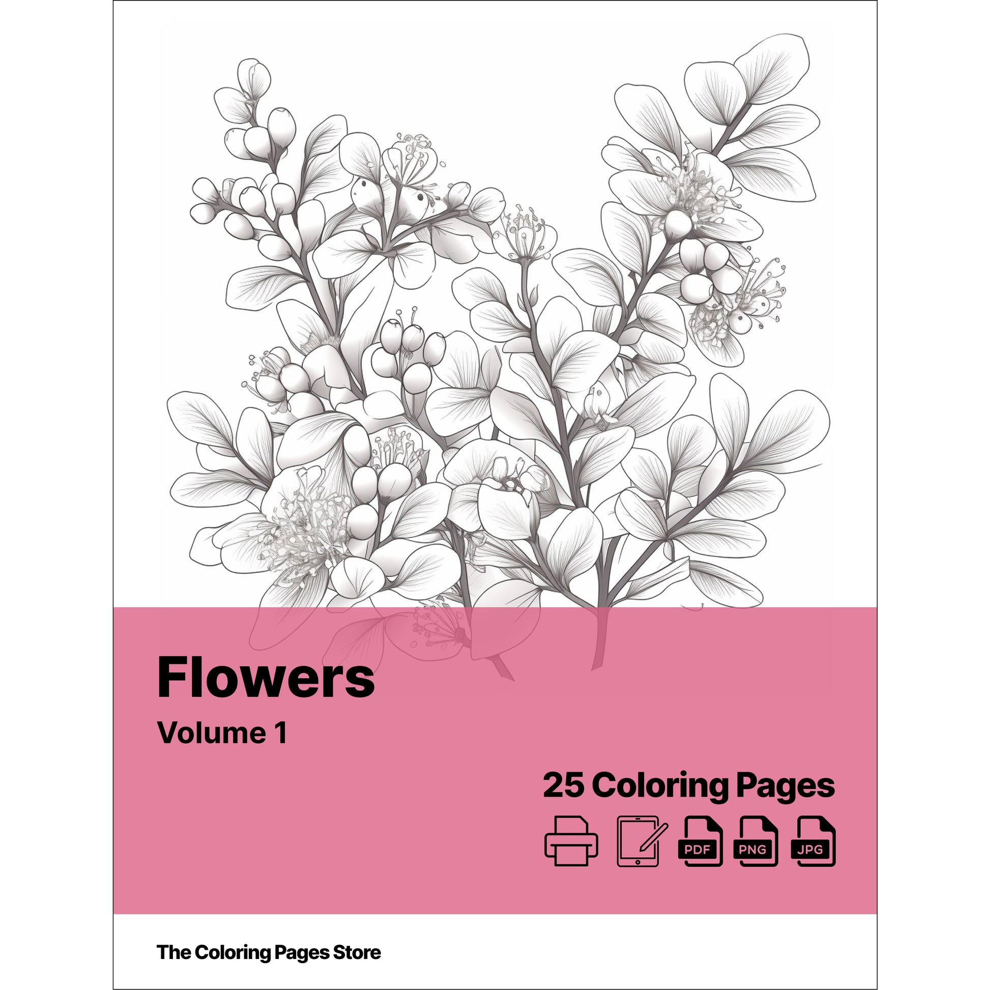 Flower coloring book vol coloring pages â the coloring pages store