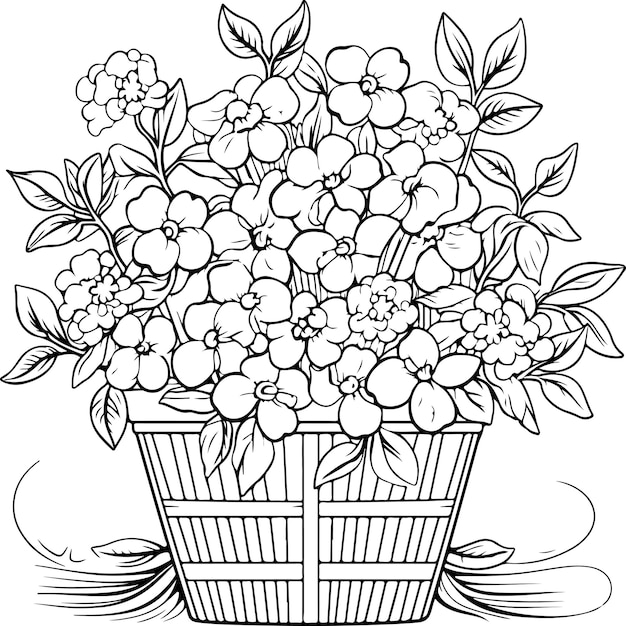 Premium vector coloring page depicting lilac flowers