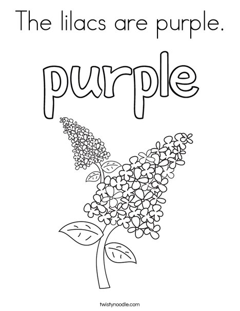 The lilacs are purple coloring page